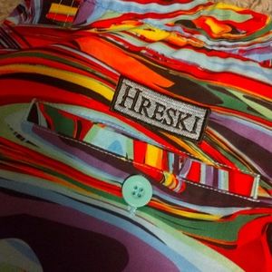 Men's Hreski Wild Colorful Print Golf Shorts Size 38